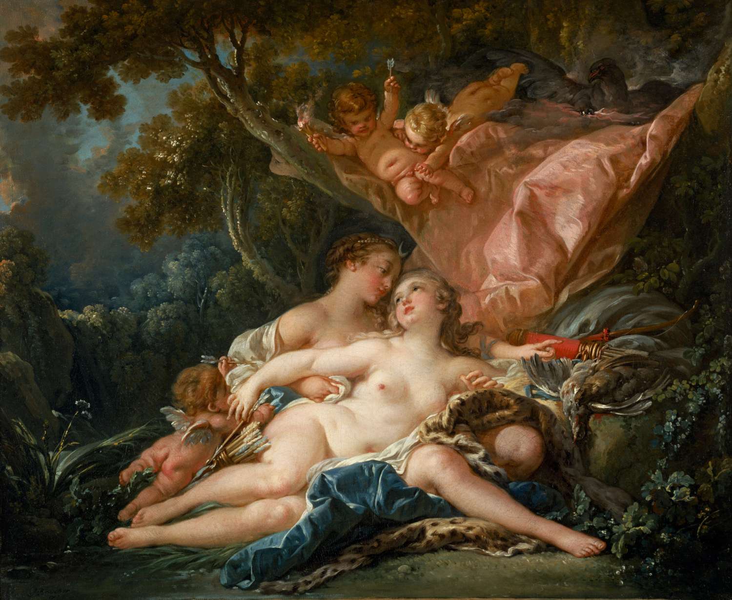 François Boucher La Nymphe Callisto séduite par Jupiter sous les traits de Diane 1759