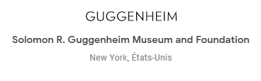 Solomon R Guggenheim Museum and Foundation New York